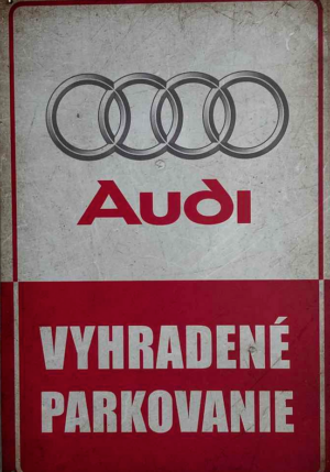 Retro tabuľka – Audi Vyhradené parkovanie