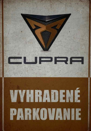 Retro tabuľka – Cupra Vyhradené parkovanie