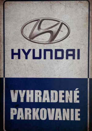 Retro tabuľka – Hyundai Vyhradené parkovanie