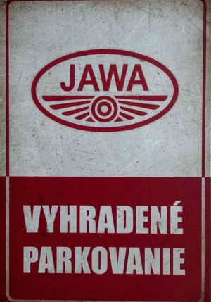 Retro tabuľka – Jawa Vyhradené parkovanie