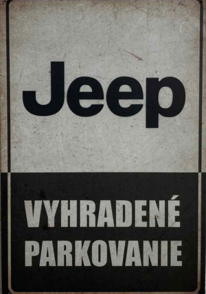 Retro tabuľka – Jeep Vyhradené parkovanie