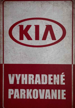 Retro tabuľka – Kia Vyhradené parkovanie