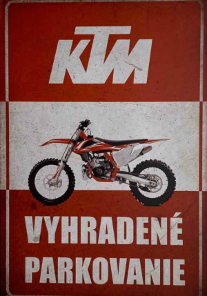 Retro tabuľka – KTM Motocross Vyhradené parkovanie