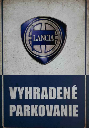 Retro tabuľka – Lancia Vyhradené parkovanie