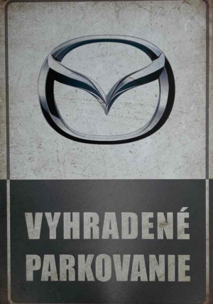 Retro tabuľka – Mazda Vyhradené parkovanie