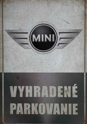 Retro tabuľka – MINI Vyhradené parkovanie