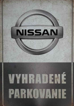Retro tabuľka – Nissan Vyhradené parkovanie
