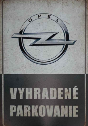 Retro tabuľka – Opel Vyhradené parkovanie