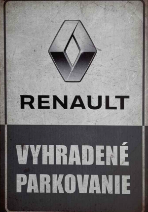 Retro tabuľka – Renault Vyhradené parkovanie