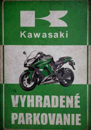 Retro tabuľka – Kawasaki Ninja Vyhradené parkovanie