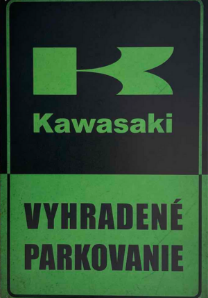 Retro tabuľka – Kawasaki Vyhradené parkovanie