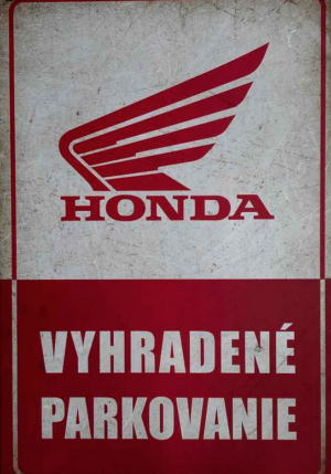 Retro tabuľka – Honda Vyhradené parkovanie