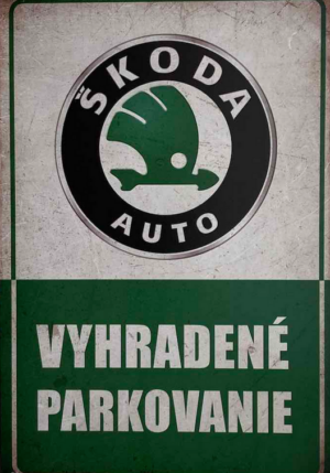 Retro tabuľka – Škoda Vyhradené parkovanie