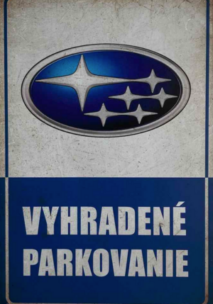 Retro tabuľka – Subaru Vyhradené parkovanie