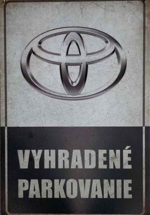 Retro tabuľka – Toyota Vyhradené parkovanie
