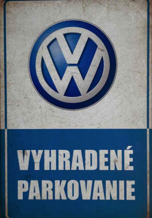 Retro tabuľka – Volkswagen Vyhradené parkovanie