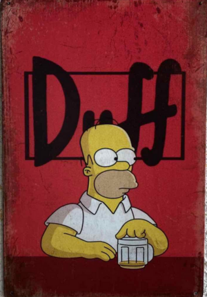 Retro tabuľka – Duff Beer